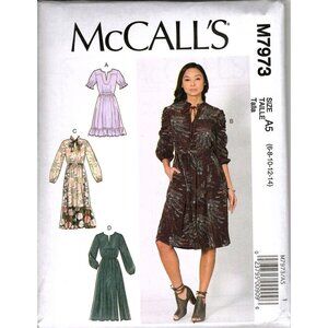 McCall's M7973 Misses 6 to 14 Pullover Dresses Uncut Sewing Pattern New